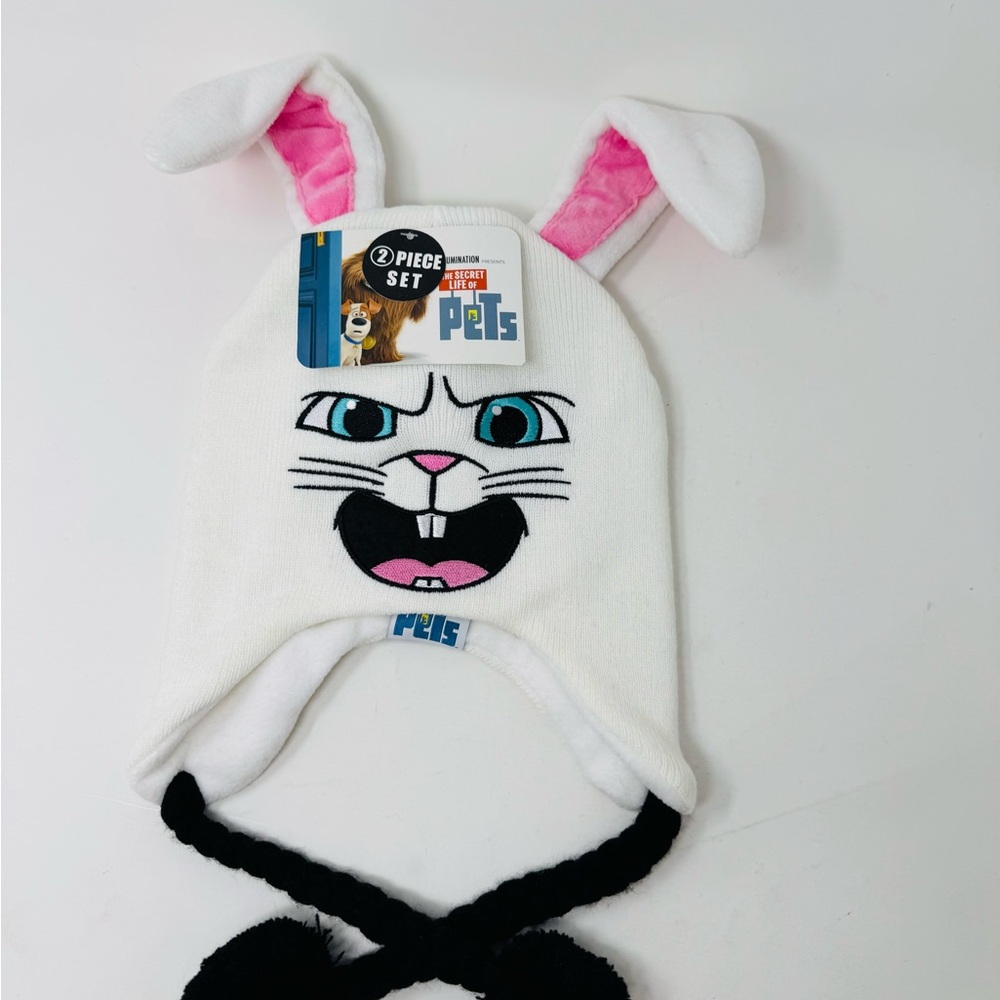 Secret Life of Pets Winter Knit Hat and Black Glove Hat Snowball Kids 3-5 Years